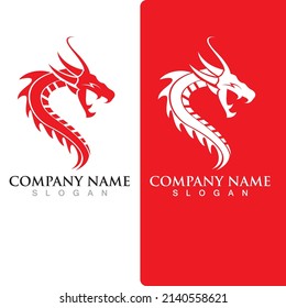 Dragon logo vector icon illustration design logo template