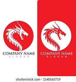 Dragon logo vector icon illustration design logo template