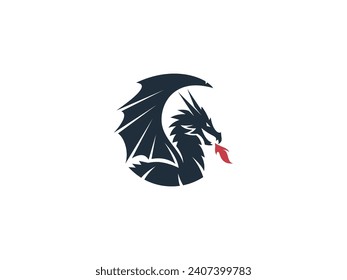 dragon logo vector icon illustration, logo template