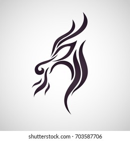 Dragon logo vector icon illustration