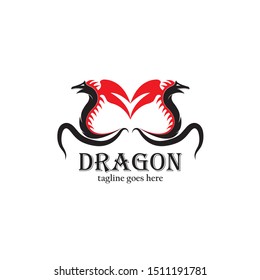 Dragon logo vector icon template
