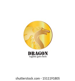 Dragon logo vector icon template

