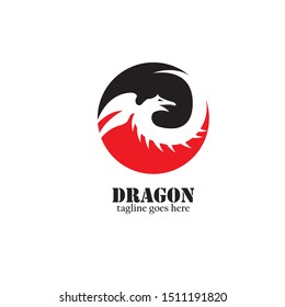 Dragon logo vector icon template
