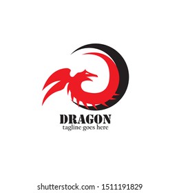 Dragon logo vector icon template
