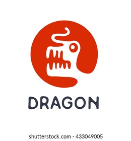 Dragon logo, vector illustration.