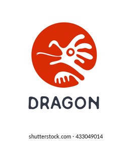 Dragon logo, vector illustration.