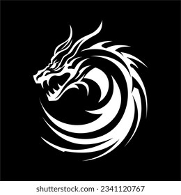 dragon logo vector illustration art