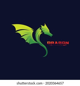 Dragon logo vector illustration concept. colorful logo design