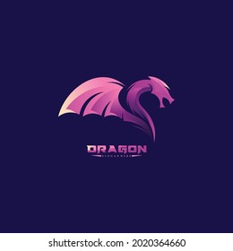 Dragon logo vector illustration concept. colorful logo design