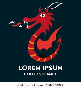 Dragon logo . Vector illustration isolated on background .
