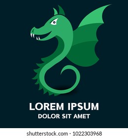 Dragon logo .Vector illustration isolated on background .
