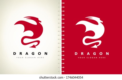 Dragon logo vector. Mythical animal.