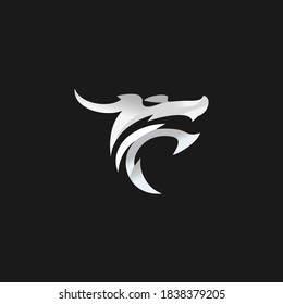 dragon logo vector on a black background