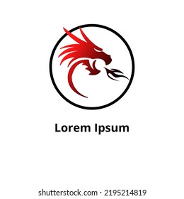 Dragon logo vector in red and black