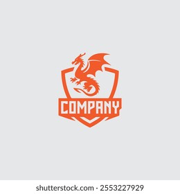 dragon logo vector template design