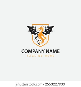 dragon logo vector template design