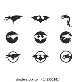Dragon logo vector template icon vector ilustration design 