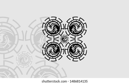 Dragon Logo,Tattoo , winged dragon circle logo, Dragon vector illustration design, for tattoo designs and other designs. dragon symbol 