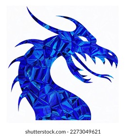 dragon low poly silhouette polygon vector