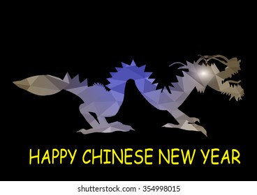 Dragon low polygon multicolor art, Chinese new year and the one of the twelve-year Chinese culture zodiac.