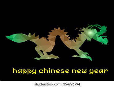 Dragon low polygon multicolor art,Chinese new year and  the one of the twelve-year Chinese culture zodiac.