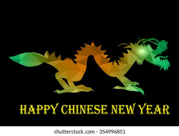 Dragon low polygon multicolor art,Chinese new year and  the one of the twelve-year Chinese culture zodiac.