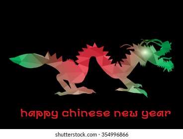 Dragon low polygon multicolor art,Chinese new year and  the one of the twelve-year Chinese culture zodiac.