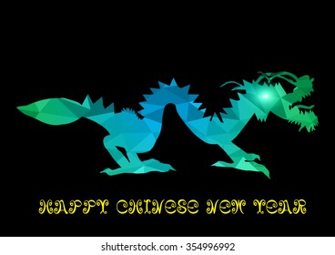 Dragon low polygon multicolor art,Chinese new year and the one of the twelve-year Chinese culture zodiac.