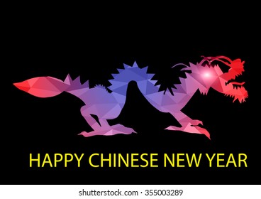 Dragon low polygon multicolor art,Chinese new year and the one of the twelve-year Chinese culture zodiac.