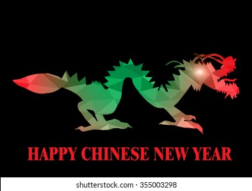Dragon low polygon multicolor art,Chinese new year and the one of the twelve-year Chinese culture zodiac.