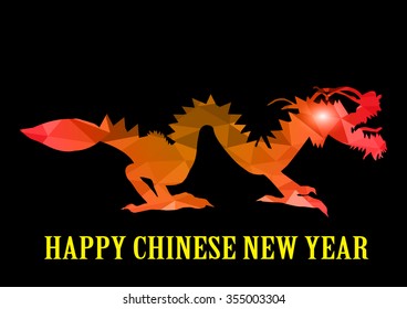Dragon low polygon multicolor art,Chinese new year and the one of the twelve-year Chinese culture zodiac.