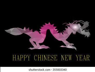 Dragon low polygon multicolor art,Chinese new year and the one of the twelve-year Chinese culture zodiac.