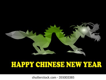Dragon low polygon multicolor art,Chinese new year and the one of the twelve-year Chinese culture zodiac.