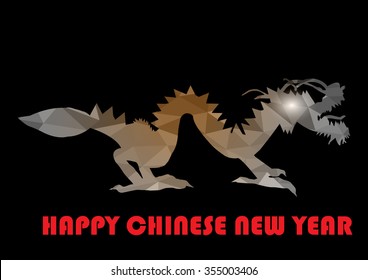 Dragon low polygon multicolor art,Chinese new year and the one of the twelve-year Chinese culture zodiac.