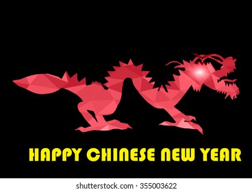 Dragon low polygon multicolor art,Chinese new year and the one of the twelve-year Chinese culture zodiac.