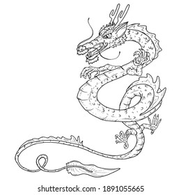 Dragon Lun. Vector Chinese dragon.
