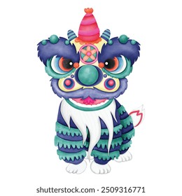 Dragon Lunar Chinese New Year hand draw vector design