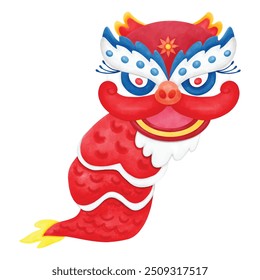 Dragon Lunar Chinese New Year hand draw vector design