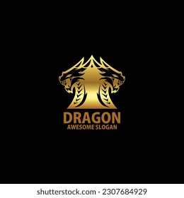 dragon with luxury logo design gradient color