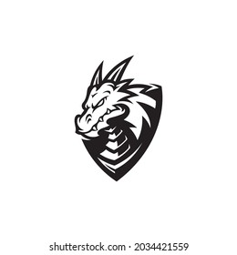 Dragon Mascot Badge illustration Logo Design