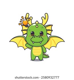 dragon mascot cartoon character vector illustration get an idea.
design element for poster, brochure, web, mascot, sticker, logo and icon.
