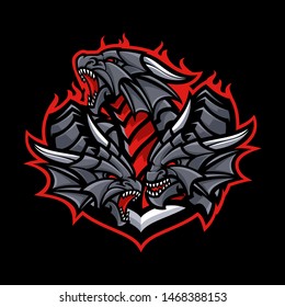 Dragon Mascot in Dark Background
