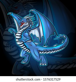 A Dragon mascot esport logo design is standing.