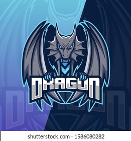 Dragon mascot esport logo design