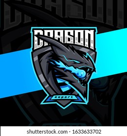 dragon mascot esport logo design