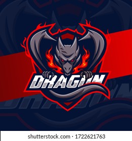 dragon mascot esport logo design