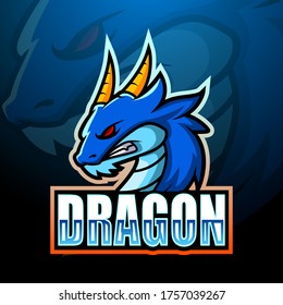 Dragon mascot esport logo design