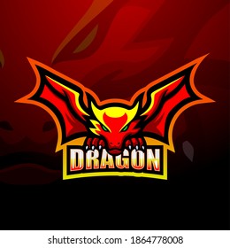 Dragon mascot esport logo design