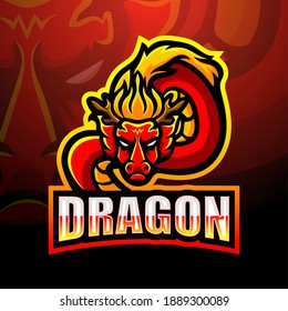 Dragon mascot esport logo design 