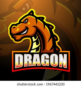 Dragon mascot esport logo design 